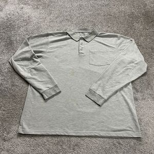 Moheen Cool Dri Polo Shirt Mens 2XL Gray Long Sleeve Collared Casual Pocket Top